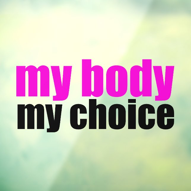 My Body My Choice Feminist Women's Window Cling (Sheet 3)