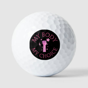 My Body My Choice Pink Fist Feminist Golf Balls