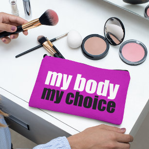My Body My Choice Prochoice Feminist Pink Accessory Pouch