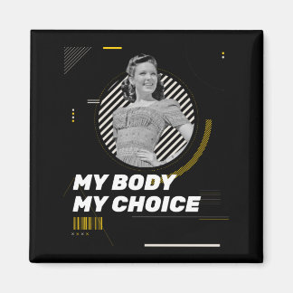 My Body My Choice Retro Women' Rights Illustration Magnet