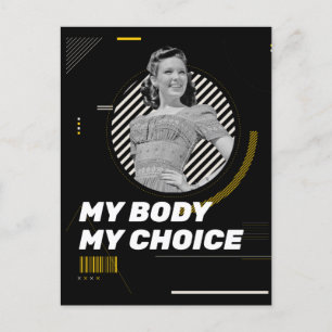 My Body My Choice Retro Women' Rights Illustration Postcard