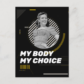 My Body My Choice Retro Women' Rights Illustration Postcard