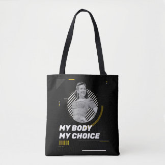 My Body My Choice Retro Women' Rights Illustration Tote Bag
