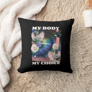 My Body My Choice Women's Rights Illustration Cushion