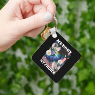 My Body My Choice Women's Rights Illustration Key Ring