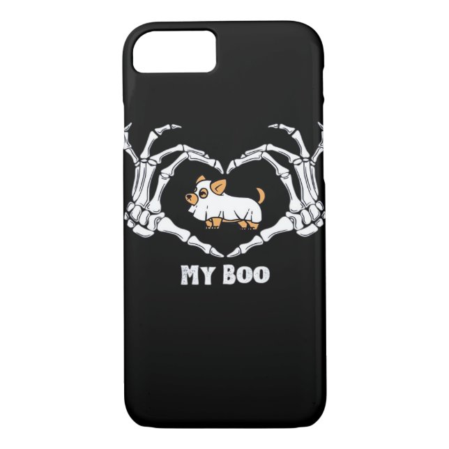 My Boo Chihuahua Costume With Skeleton Heart Hands Case-Mate iPhone Case (Back)