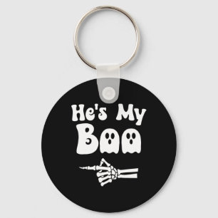 My Boo Matching Halloween Pajama Couples Hes My Bo Key Ring