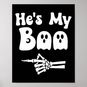My Boo Matching Halloween Pajama Couples Hes My Bo Poster