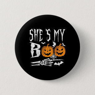 My Boo Skeleton Hand Pumpkin Halloween Matching Fu 6 Cm Round Badge