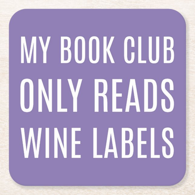 My Book Club Only Reads Wine Labels Coasters (Front)