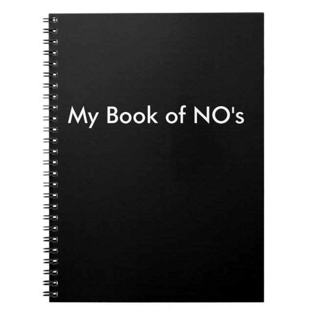 My book of NO's (great for network marketers) (Front)