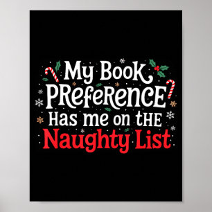 My Book Preference Naughty List Readers Funny Chri Poster
