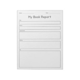 My Book Report Review Notepad