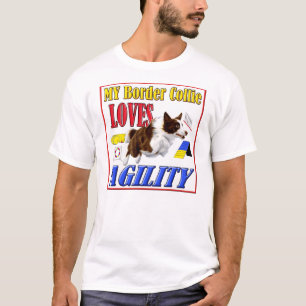 My Border Collie Loves Agility shirt- red T-Shirt