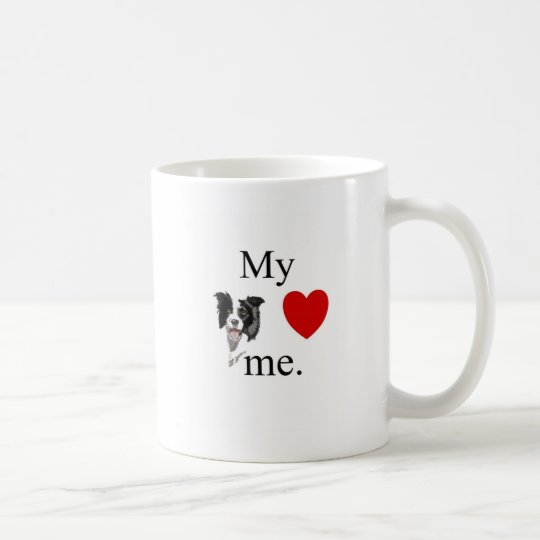 My border collie loves me coffee mug