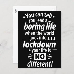 My Boring Lockdown Life - Funny Pandemic Saying Holiday Postcard
