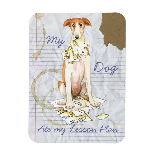 My Borzoi Ate my Lesson Plan Magnet (Vertical)