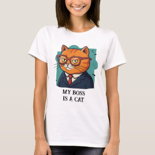 My Boss is a Cat Funny Cat T-Shirt