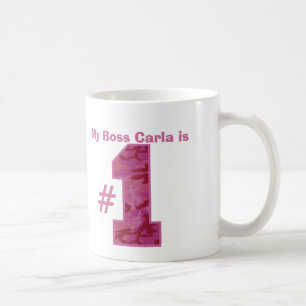 My BOSS is Number One Custom Name Dark Pink Camo Coffee Mug