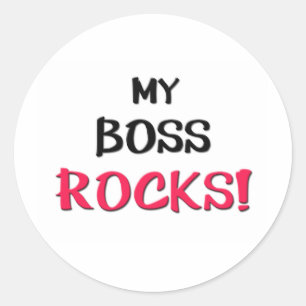 My Boss Rocks Classic Round Sticker