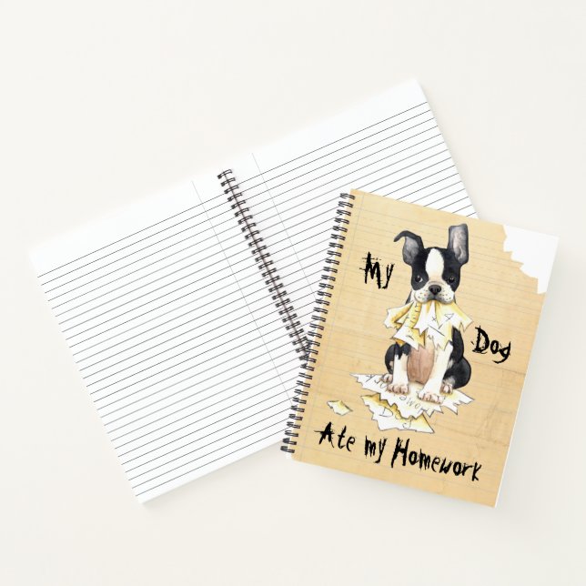 My Boston Terrier Ate My Homework Notebook (Inside)