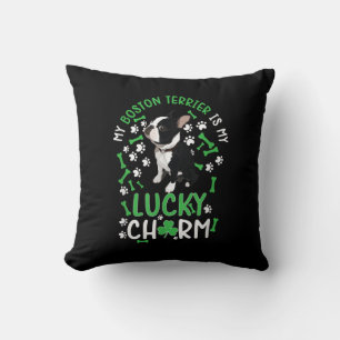 My Boston Terrier is My Lucky Charm Paw Dog Cushion