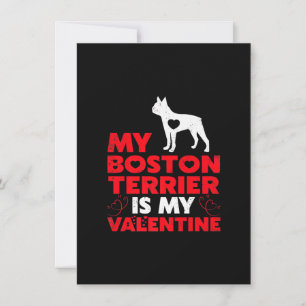 My Boston Terrier Is My Valentine Boston Terrier Thank You Card