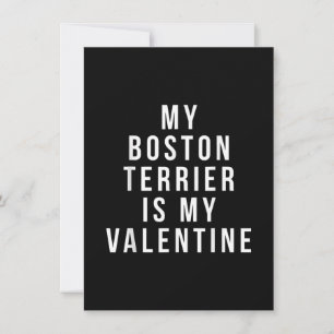 My Boston Terrier Is My Valentine T-Shirt Thank You Card