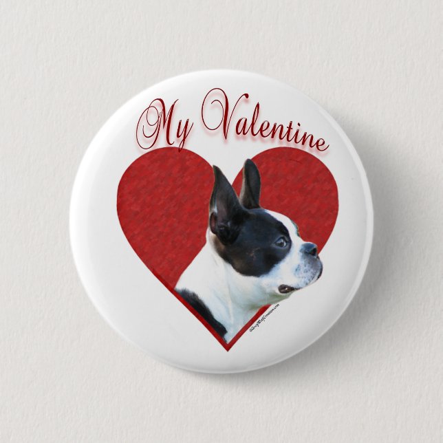 My Boston Terrier Valentine 6 Cm Round Badge (Front)