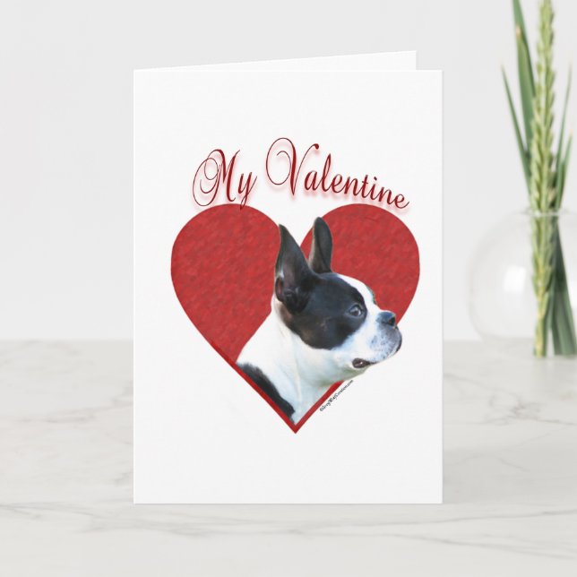 My Boston Terrier Valentine Holiday Card (Front)