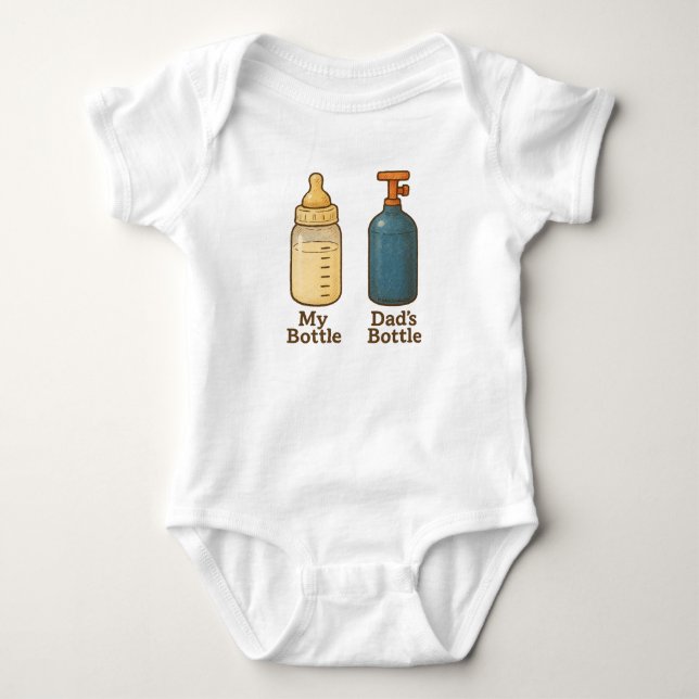 My Bottle, Dad's Bottle Baby Bodysuit (Front)