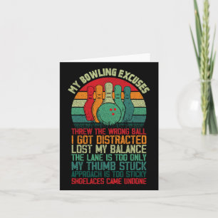 My Bowling Excuses Funny Bowler 1 Card