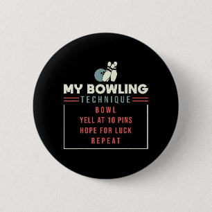 My Bowling Technique - Bowling  6 Cm Round Badge