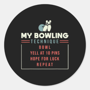 My Bowling Technique - Bowling Classic Round Sticker