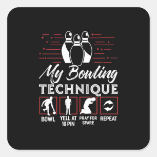 My Bowling Technique Square Sticker