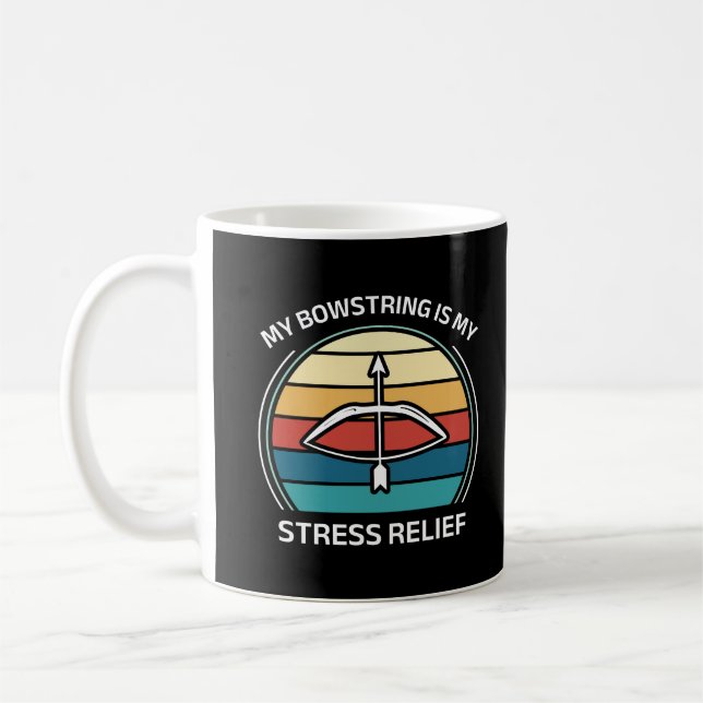 My Bowstring Is My Stress Relief | Funny Archery Coffee Mug (Left)