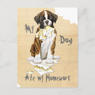 My Boxer Ate My Homework Postcard