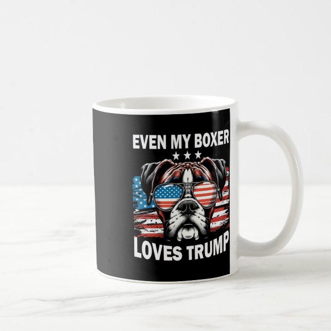My Boxer Loves Trump  Coffee Mug (Right)