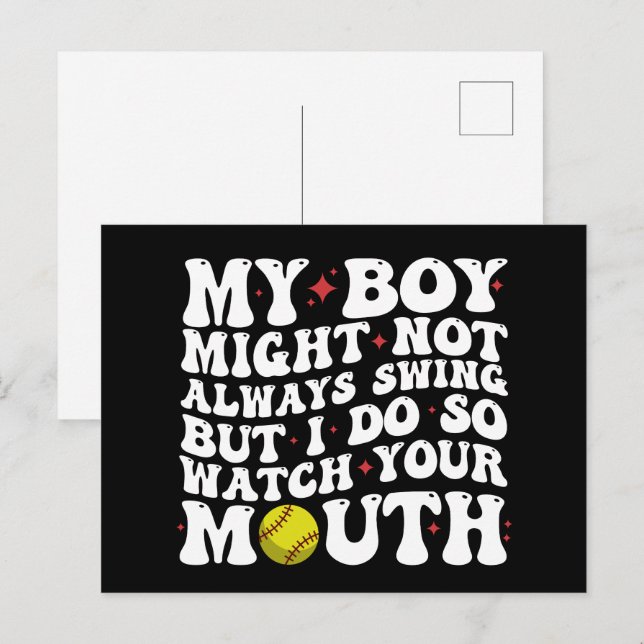 My Boy Might Not Always Swing But I Do So Watch  Postcard (Front/Back)