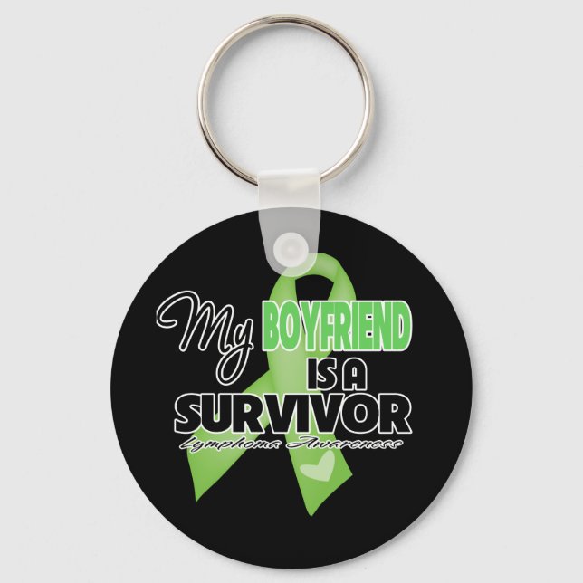 My Boyfriend is a Survivor - Lymphoma Key Ring (Front)
