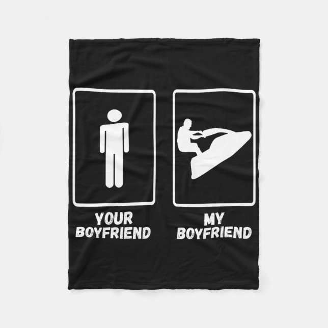 My Boyfriend Jet Skiing Jetski Jet Skier Watercraf Fleece Blanket (Front)