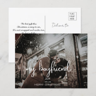 My Boyfriend Merry Christmas Holiday Wishes Photo Postcard