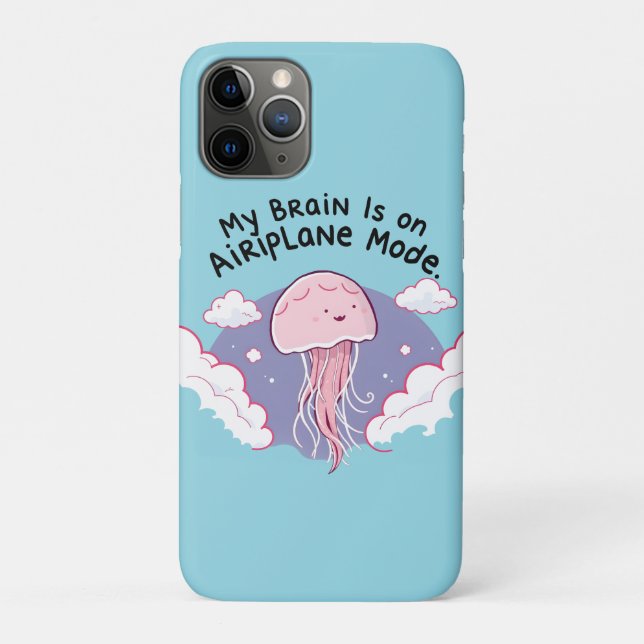 My Brain Airplane Mode Funny Jellyfish Brain Fog  Case-Mate iPhone Case (Back)