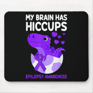 My Brain Has Hiccups Purple Ribbon Epilepsy Mouse Mat