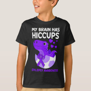 My Brain Has Hiccups Purple Ribbon Epilepsy T-Shirt