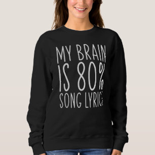 My Brain Is 80 Song Lyrics  Saying Music Sweatshirt
