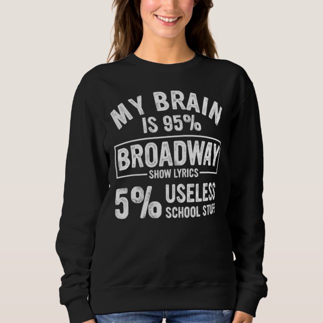 My Brain Is 95 Broadway Lyrics Fun Drama Actor Act Sweatshirt (Front)