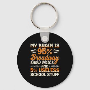 My Brain Is 95% Broadway Lyrics Nerd Musical Theat Key Ring