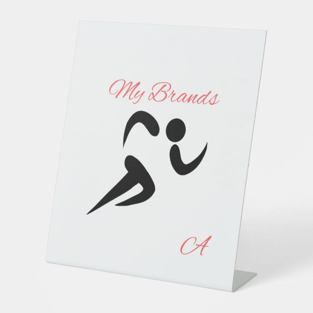 My Brands" Runner Athlete Logo Tabletop Sign (Front)