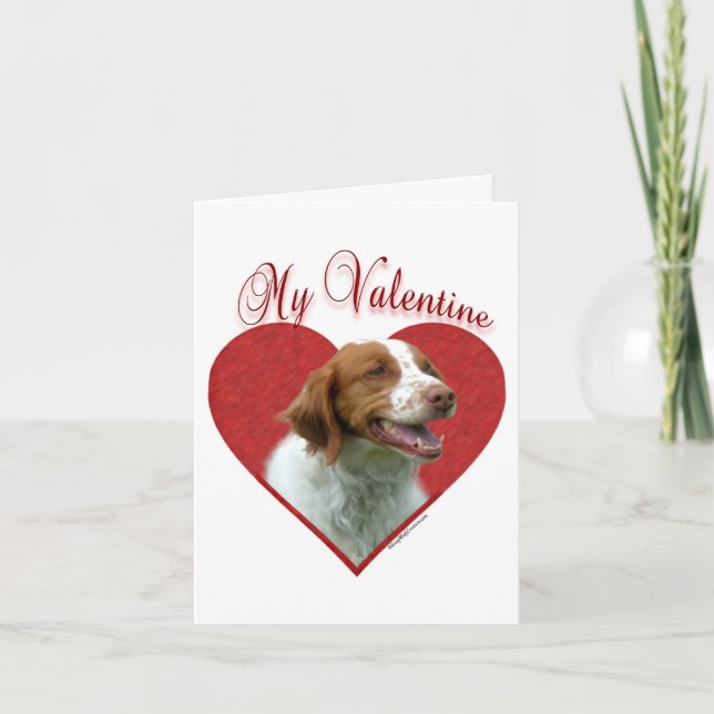 My Brittany Spaniel Valentine Holiday Card (Front)